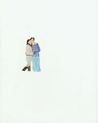 John and I before the dance, 2009, Watercolor and graphite on Denril, 14 by 11 inches 