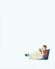 Quirin pondering, 2009 ,Watercolor and graphite on Denril, 14 by 11 inches 